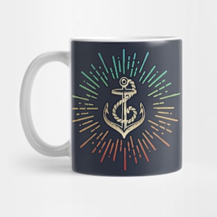 Anchor with rainbow and gold colors Mug